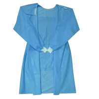 Sterile Gown (Reinforced) – non woven with white ribbon sleeves – blue (locally made)
