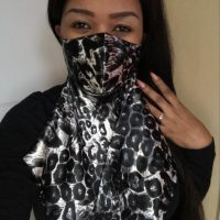 Scarf/Mask 3ply 2in1 large leopard print design