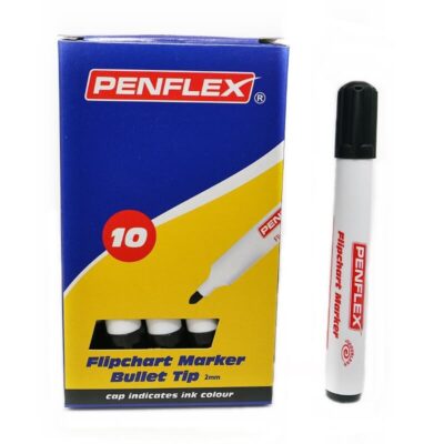 Penflex FC15 Flipchart Markers 2mm Bullet Tip Black Each - 36-1853-01