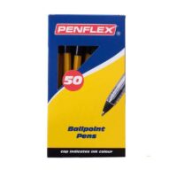 Penflex Ballpoint pen orange barrel 0.8mm Tip Black Box of 50 – 42-1846-01