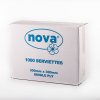 Nova Serviettes 1Ply (300 x 300 ) 1000’s – 12602