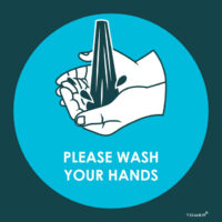 ABS 190 x 190mm  Tower please wash your hands sign-SIGNPWH190
