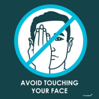 ABS 190 x 190 mm Tower Avoid touching your face sign-SIGNATE190