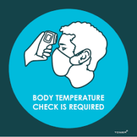 ABS 190 x 190mm Tower body temperature check is required sign-SIGNBTC190