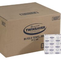 TWINSAVER 2-Ply M Fold Hand Towel 20 packs of 100 per case – 0337