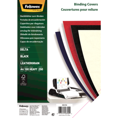 FELLOWES DELTA LEATHERBOARD COVERS A4 Blue 250 GSM 100pk - 5371305