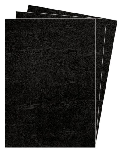 FELLOWES DELTA LEATHERBOARD COVERS A4 Black 250 GSM 100pk - 5370405