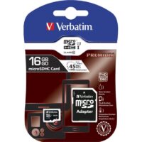 VERBATIM MICRO SD SDHC 16GB CLASS 10 CARD + ADPTOR – M44082
