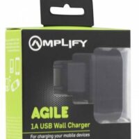 AMPLIFY AGILE SERIES SINGLE USB 1A WALL CHARGER – AM60051ABLK 