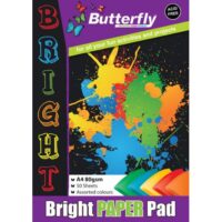 BUTTERFLY PAPER PADS A4 80gsm 50 SHEETS BRIGHT_BRD702