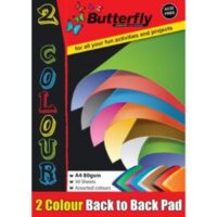 BUTTERFLY PAPER PADS A4 80gsm 50 SHEETS 2 COLOUR_BRD710