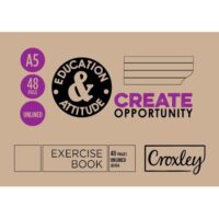 CROXLEY  Exercise Book A5 48pg Unruled (Pack of 25) – EXE184UN