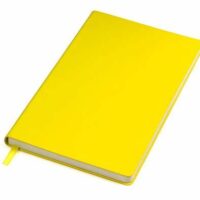 A5 SOFT TOUCH JOURNAL – RIBBON / ROUNDED CORNERS / H&T BANDS -YELLOW – 432930