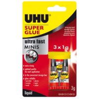 UHU Ultra Fast Minis Superglue Mini Tube:  1g Card 3’S – 45415