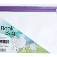 MEECO A4 Book Bag Clear PVC With Zip Violet -EF8067-V1