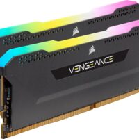 Corsair VENGEANCE® RGB PRO SL 16GB (2 x 8GB) DDR4 DRAM 3200MHz C16 Memory Kit; 18-22-22-42; 1.35; Black – CMH16GX4M2E3200C16