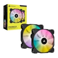 Corsair SP140 RGB ELITE; 140mm RGB LED Fan with AirGuide; Dual Pack with Lighting Node CORE – CO-9050111-WW