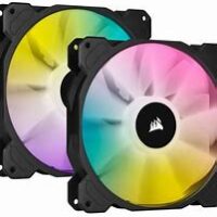 Corsair SP140 RGB ELITE; 140mm RGB LED Fan with AirGuide; Dual Pack with Lighting Node CORE – CO-9050111-WW
