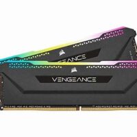 Corsair VENGEANCE® RGB PRO SL 32GB (2 x 16GB) DDR4 DRAM 3200MHz C16 Memory Kit; 18-22-22-42; 1.35; Black – CMH32GX4M2E3200C16