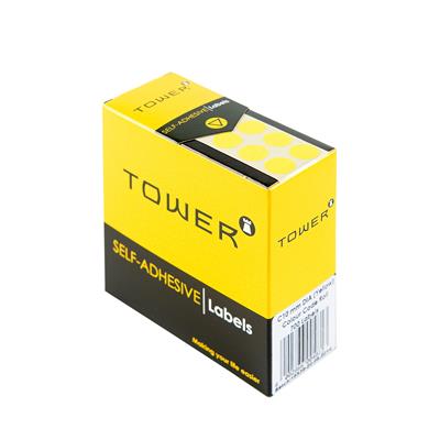 Tower Colour Code Labels Rolls 10mm Yellow - C10Y
