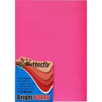 BUTTERFLY BOARD – A4 BRIGHT 160gsm (10s) PINK – BRD400PNK