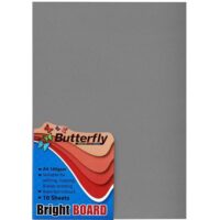BUTTERFLY BOARD – A4 BRIGHT 160gsm (10s) GREY – BRD400GRY
