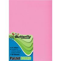 BUTTERFLY BOARD – A4 PASTEL 160gsm (50s) PINK – BRD004PNK