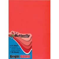 BUTTERFLY BOARD – A4 BRIGHT 160gsm (50s) RED – BRD003R
