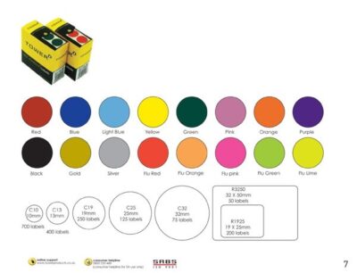 Tower Colour Code Labels Rolls Yellow - C10Y