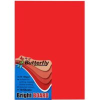 BUTTERFLY BOARD – A4 BRIGHT 160gsm (10s) RED – BRD400R