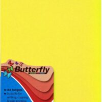 BUTTERFLY BOARD – A4 BRIGHT 160gsm (10s) YELLOW – BRD400Y