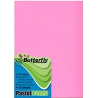 BUTTERFLY BOARD – A4 PASTEL 160gsm (10s) PINK – BRD550PNK