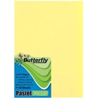 BUTTERFLY BOARD – A4 PASTEL 160gsm (10s) YELLOW – BRD550Y