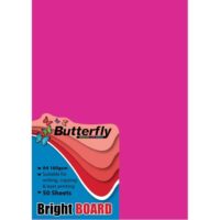 BUTTERFLY BOARD – A4 BRIGHT 160gsm (50s) PINK – BRD003PNK