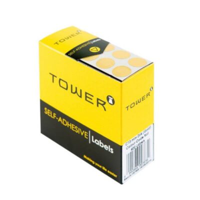 Tower Colour Code Labels Round 13mm Gold - C13GO