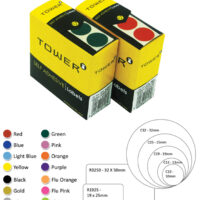 Tower Colour Code Labels – Rolls – C10 Flu Orange