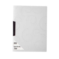 Meeco A4 Swing Clip File With Creative Swirl Pattern White  – SWI001-W1