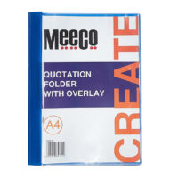 Meeco A4 Quotation Folder With Overlay Blue – AQ300-B2