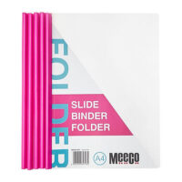 Meeco A4 Slide Binder Folder (5Pcs/pack) Neon Pink – SBF001-NP1