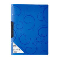 Meeco A4 Swing Clip File With Creative Swirl Pattern Blue – SWI001-B2