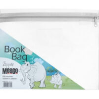 MEECO A5 Book Bag Clear With Zip White – EF7067-W1