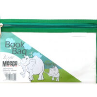 MEECO A5 Book Bag Clear PVC With Zip  Green – EF7067- G1