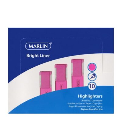 Marlin Bright Liners Highlighter Pink 10's - 029I