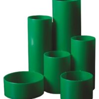 Treeline PVC Round-Up Desktop Organisers 6 Cylinders Green – 62-1010-04