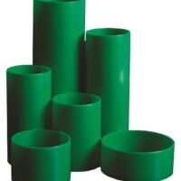 Treeline PVC Round-Up Desktop Organisers 6 Cylinders Green – 62-1010-04