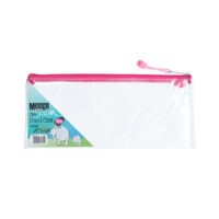 Meeco PVC Clear Pencil Bag Large Pink Zip – PBC001-P1
