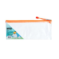 Meeco PVC Clear Pencil Bag Large Orange Zip – PBC001-O1