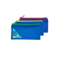 Meeco Nylon Pencil Bag Small Blue With Assorted Zips – PBS001-B2