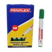 Penflex FC15 Flipchart Markers 2mm Bullet Tip Green Box of 10 – 36-1853-04