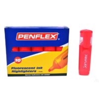 Penflex HiGlo Highlighter 1.5mm Chisel Tip Red Box of 10 – 36-1800-03